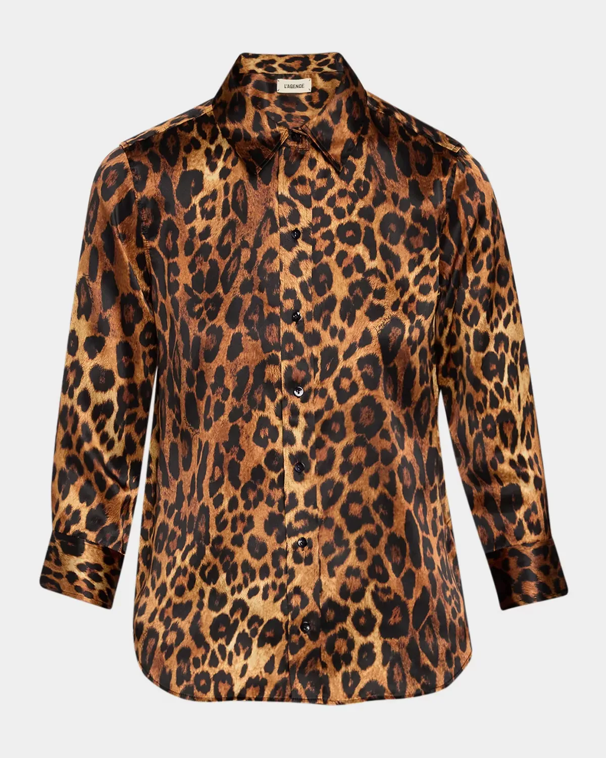 Dani 3/4-Sleeve Leopard Blouse by L & apos;AGENCE