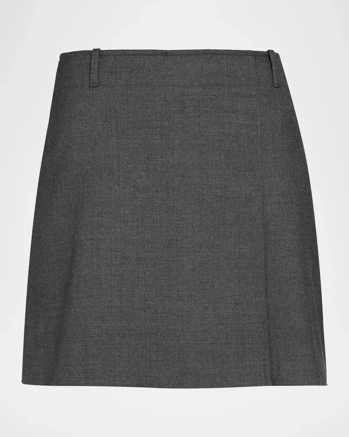 Pleated Wool-Blend Mini Skirt by Theory