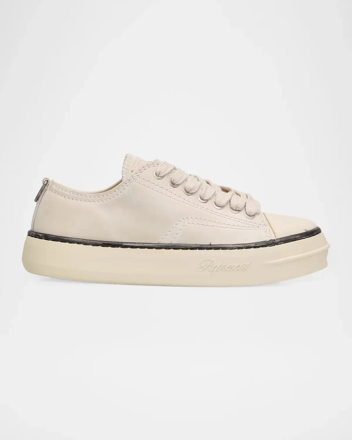 Cap-Toe Leather Low-Top Sneakers by REPRESENT