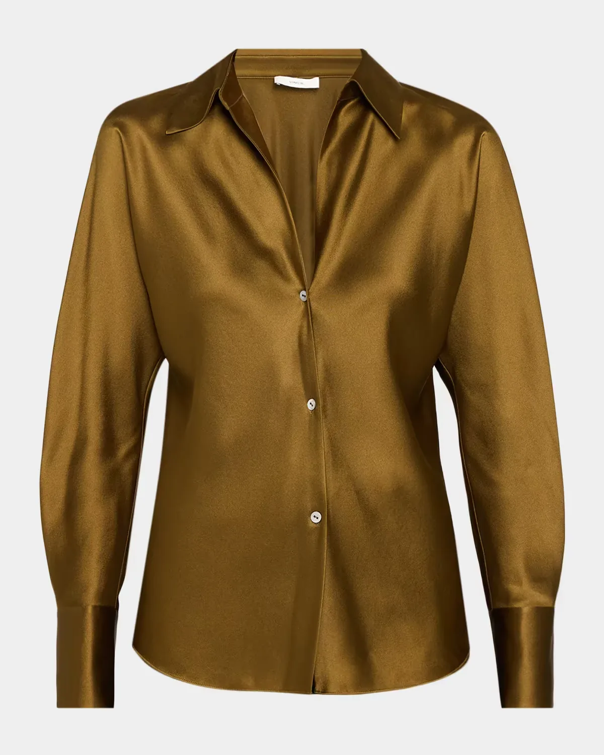 Bias Silk Long-Sleeve Blouse by Vince