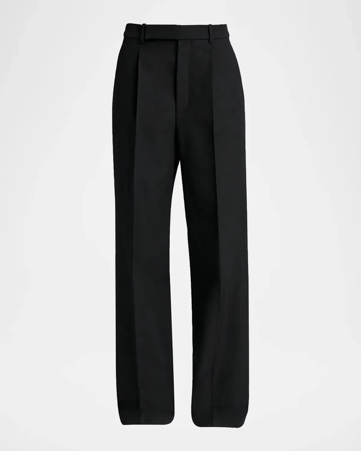 Wool Grain De Poudre Straight-Leg Trousers by Saint Laurent