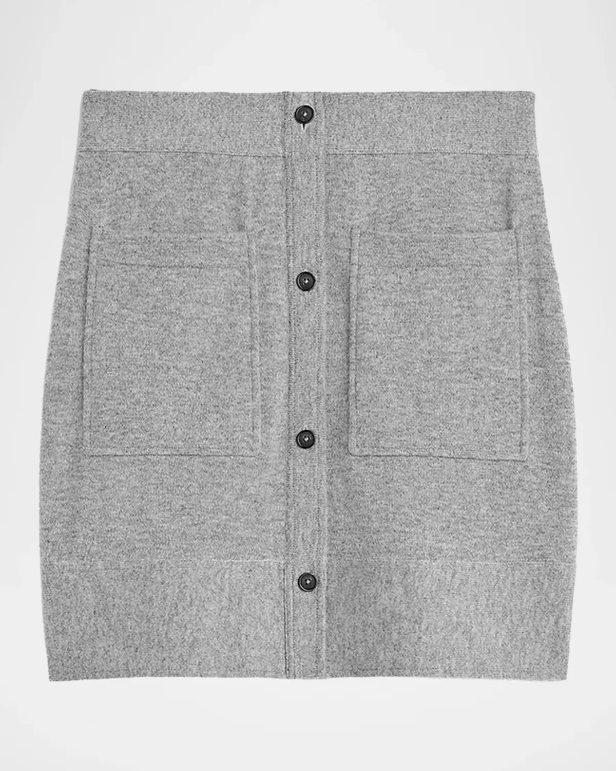 Buttoned Cashmere Mini Skirt by Totême