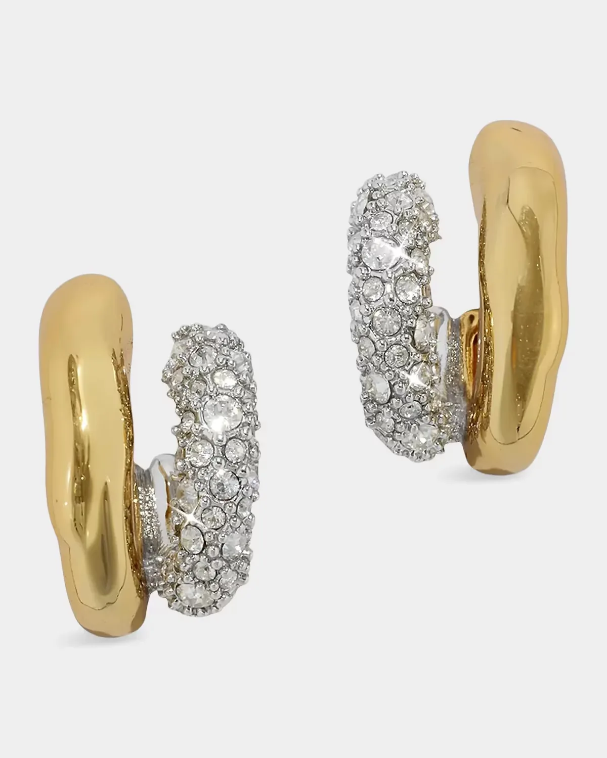 Solanales 14K-Gold-Plated, Rhodium-Plated & Crystal Double Hoop Earrings by Alexis Bittar