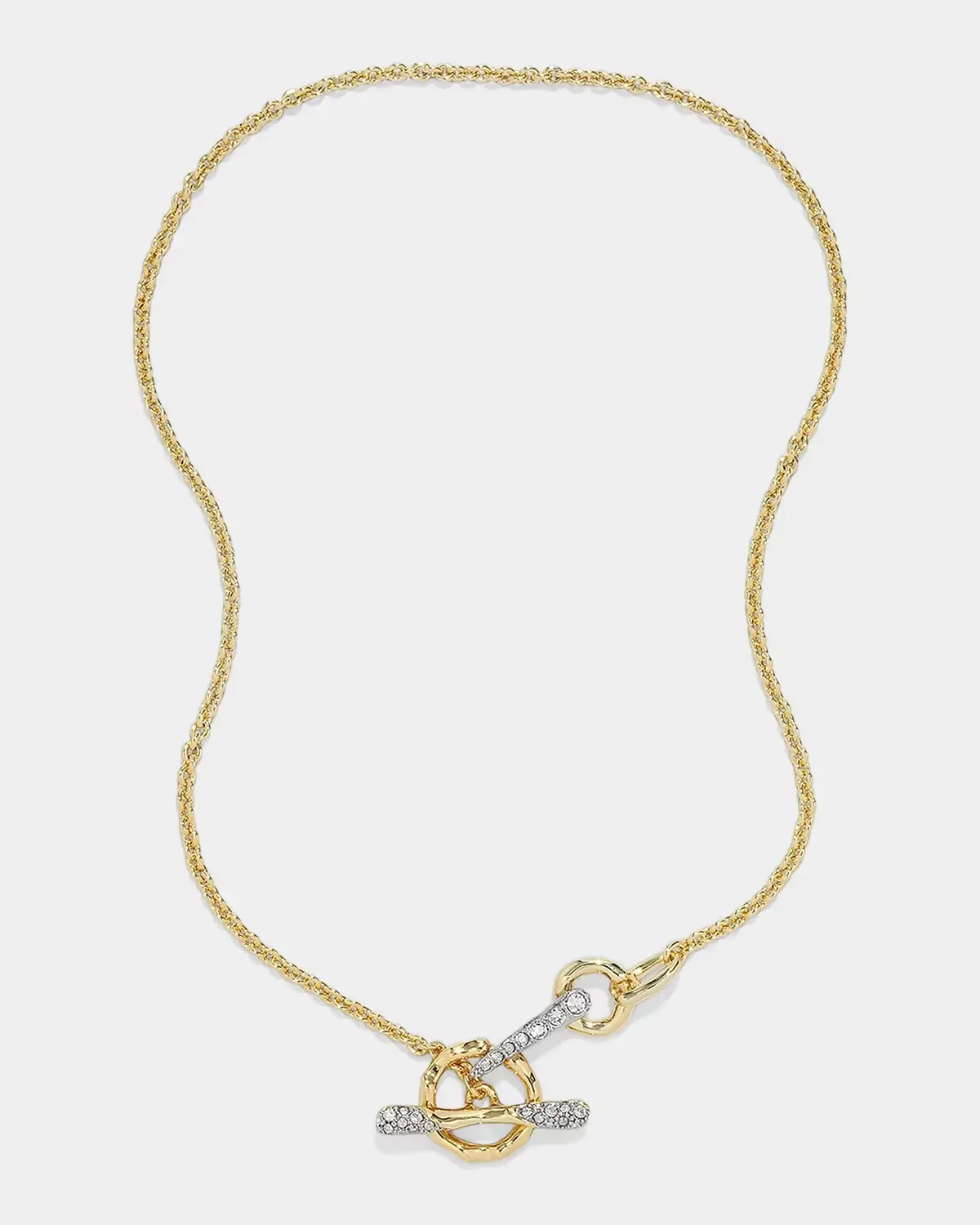 Solanales 14K-Gold-Plated, Rhodium-Plated & Crystal Toggle Bar Necklace