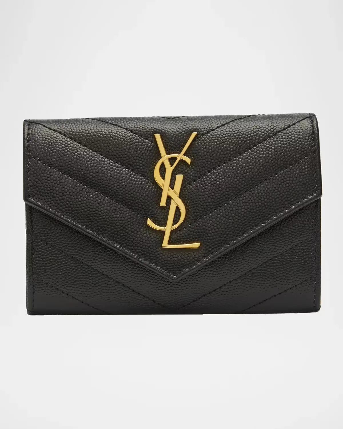 Small Logo Quilted Leather Clutch by Saint Laurent