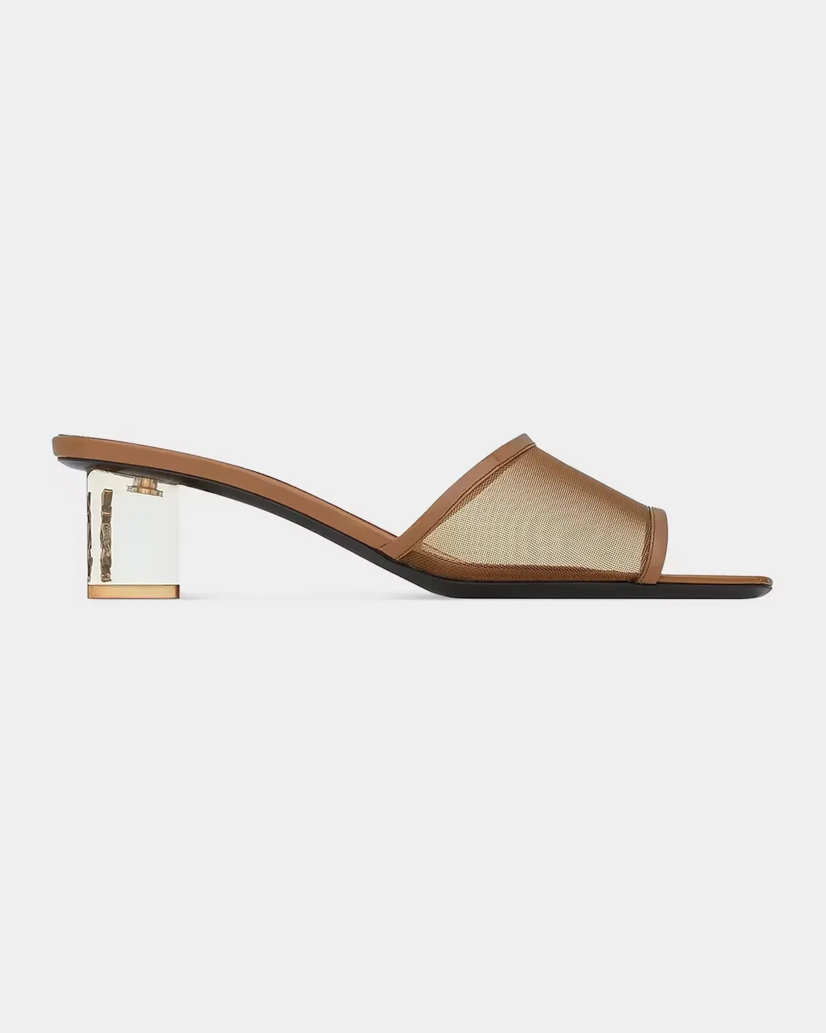 Mesh Mule Sandals W/ Plexi Heel by Saint Laurent