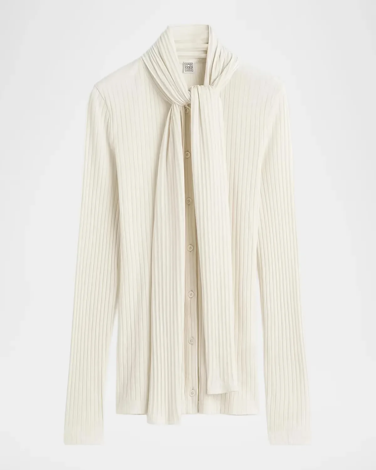 Ribbed Bow Blouse by Totême