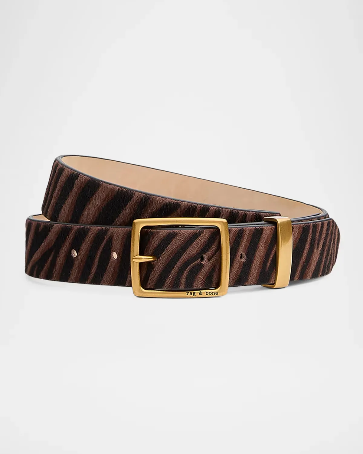 Boyfriend Zebra Cut-to-Size Calf Hair Belt by rag & bone