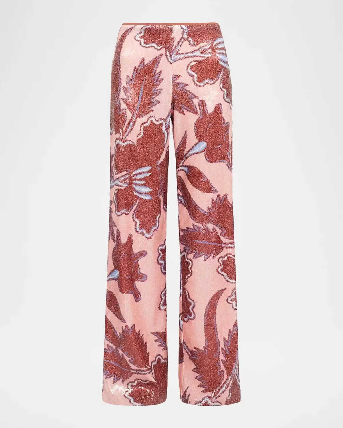 Felix Wide-Leg Sequin Floral Pants by Diane Von Furstenberg