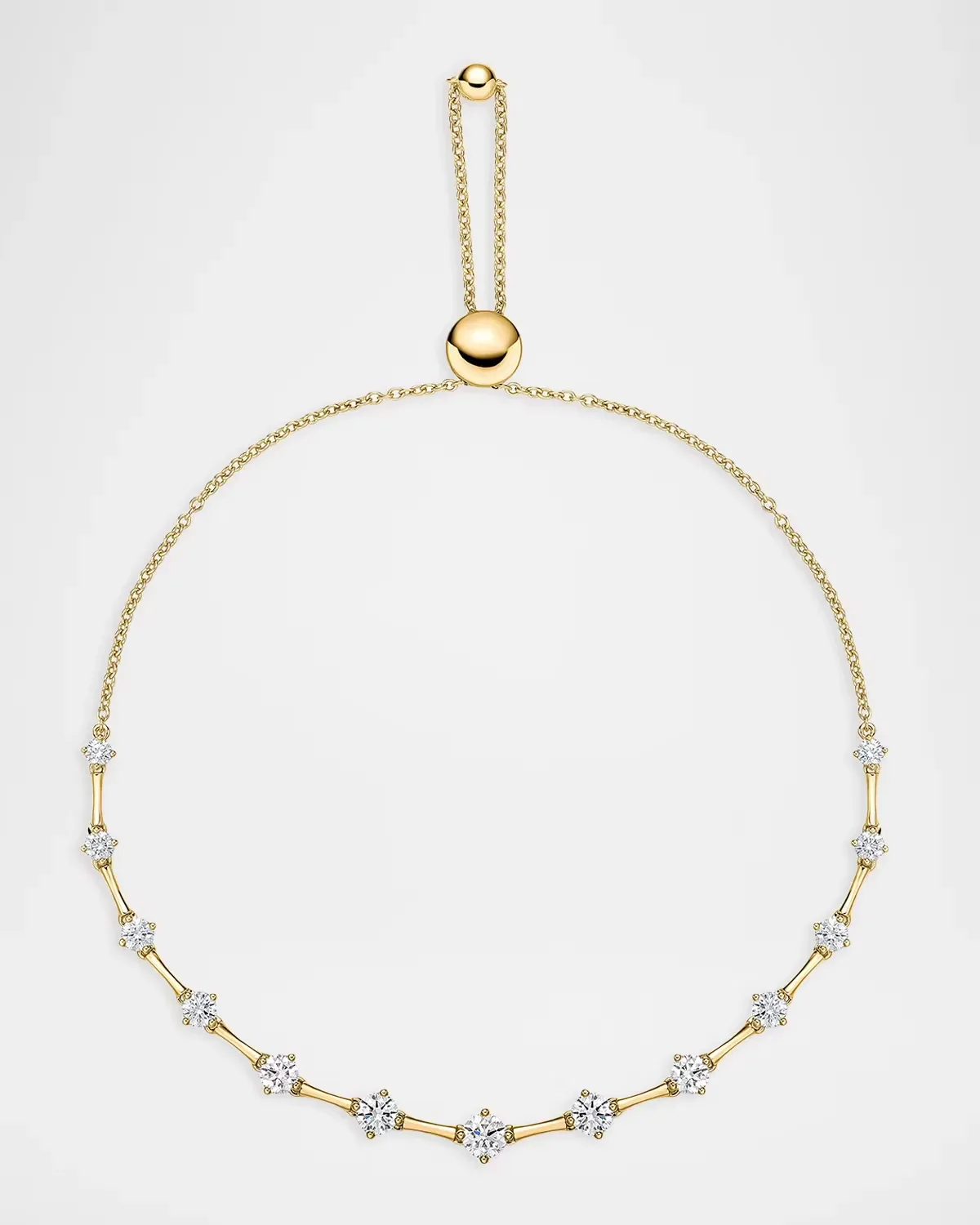 18K Yellow Gold Cadence Bolo Bracelet with Diamonds by Memoire
