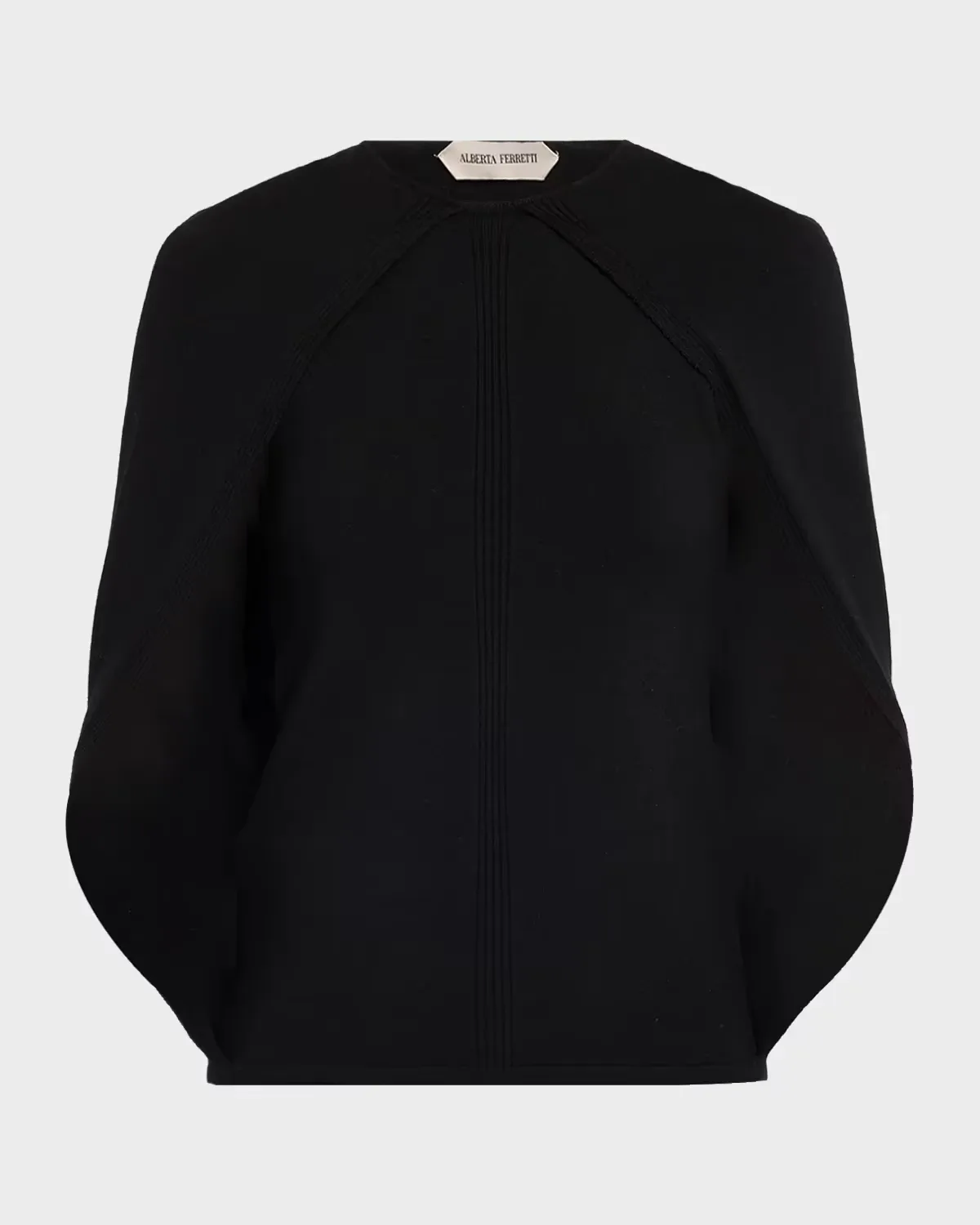 Wool Knit Cape Sweater by Alberta Ferretti