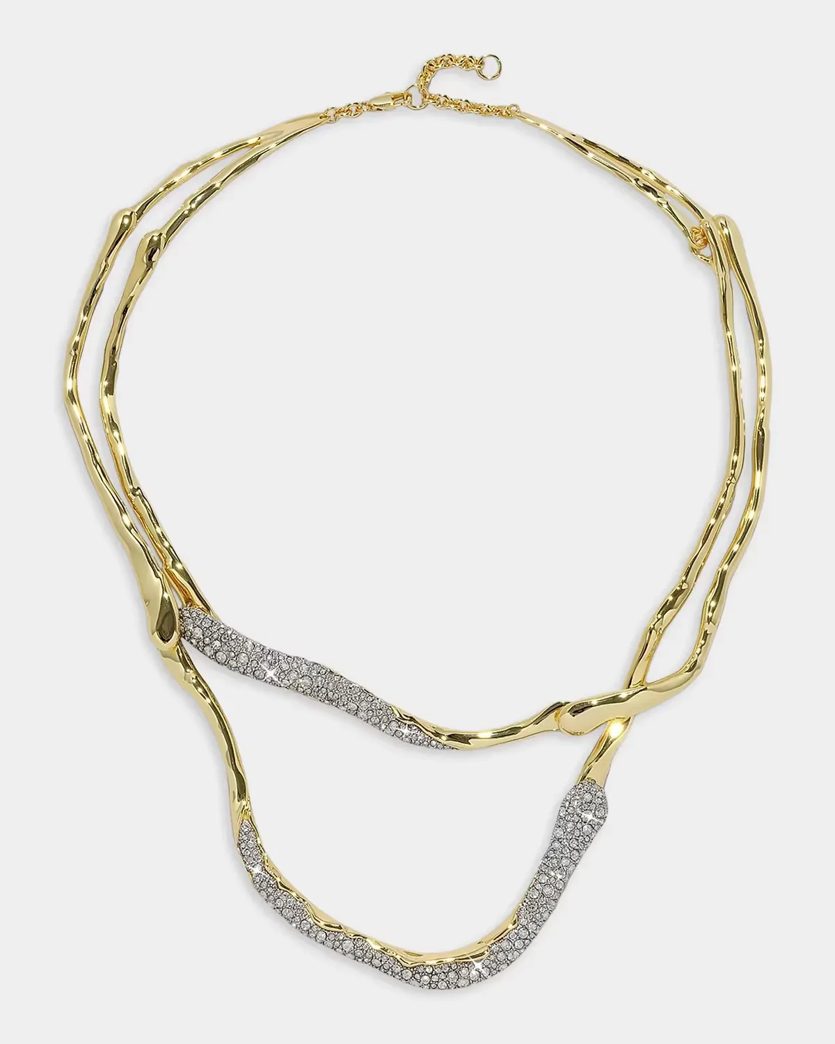 Solanales 14K-Gold-Plated, Rhodium-Plated & Crystal Twisted Collar Necklace by Alexis Bittar