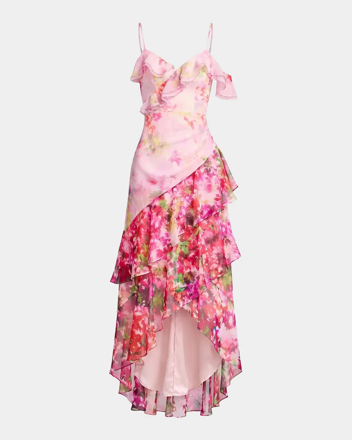 Lumi Ruffled Floral High-Low Dress by Dress the Population