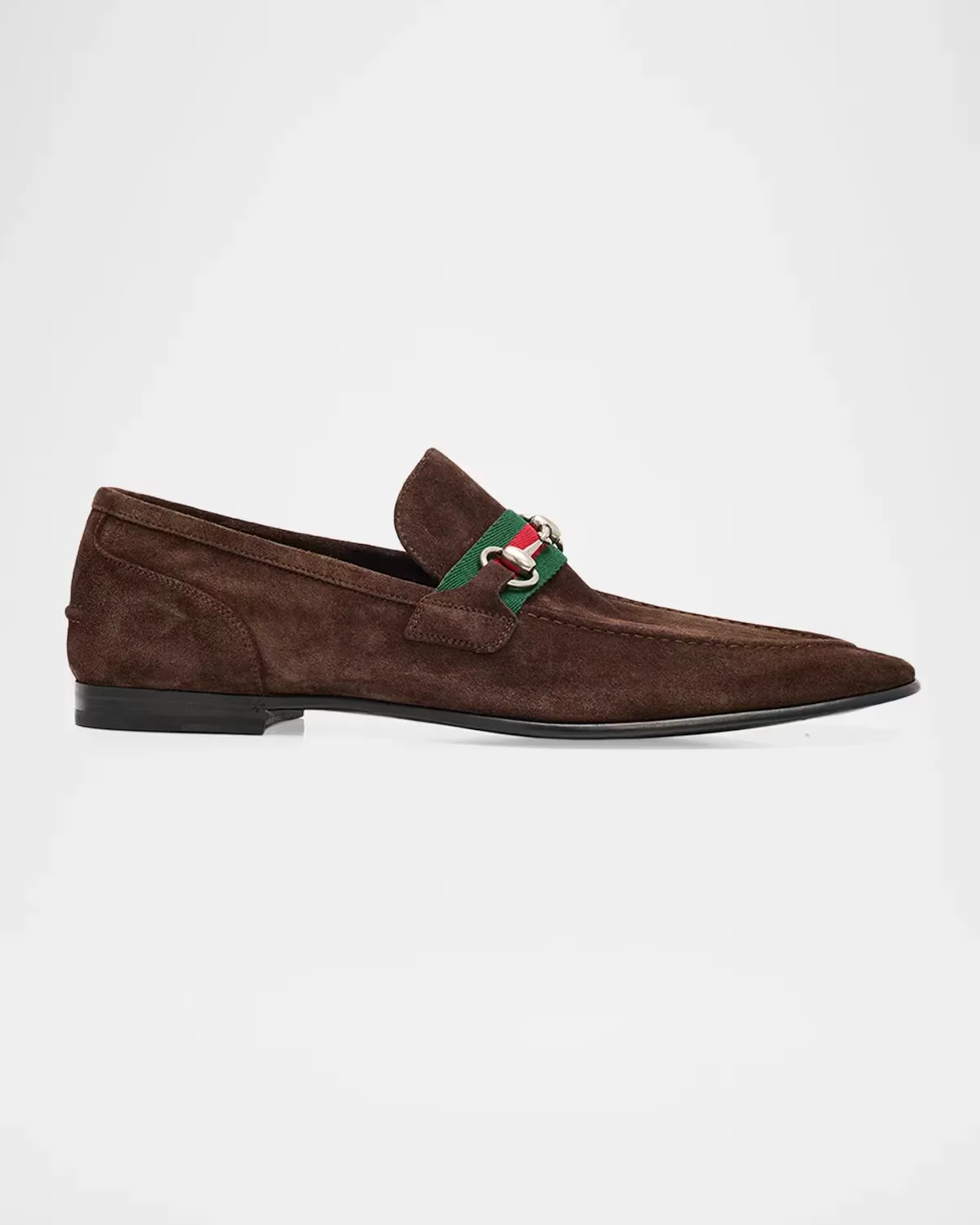 Como Suede Web Bit Loafers by Gucci