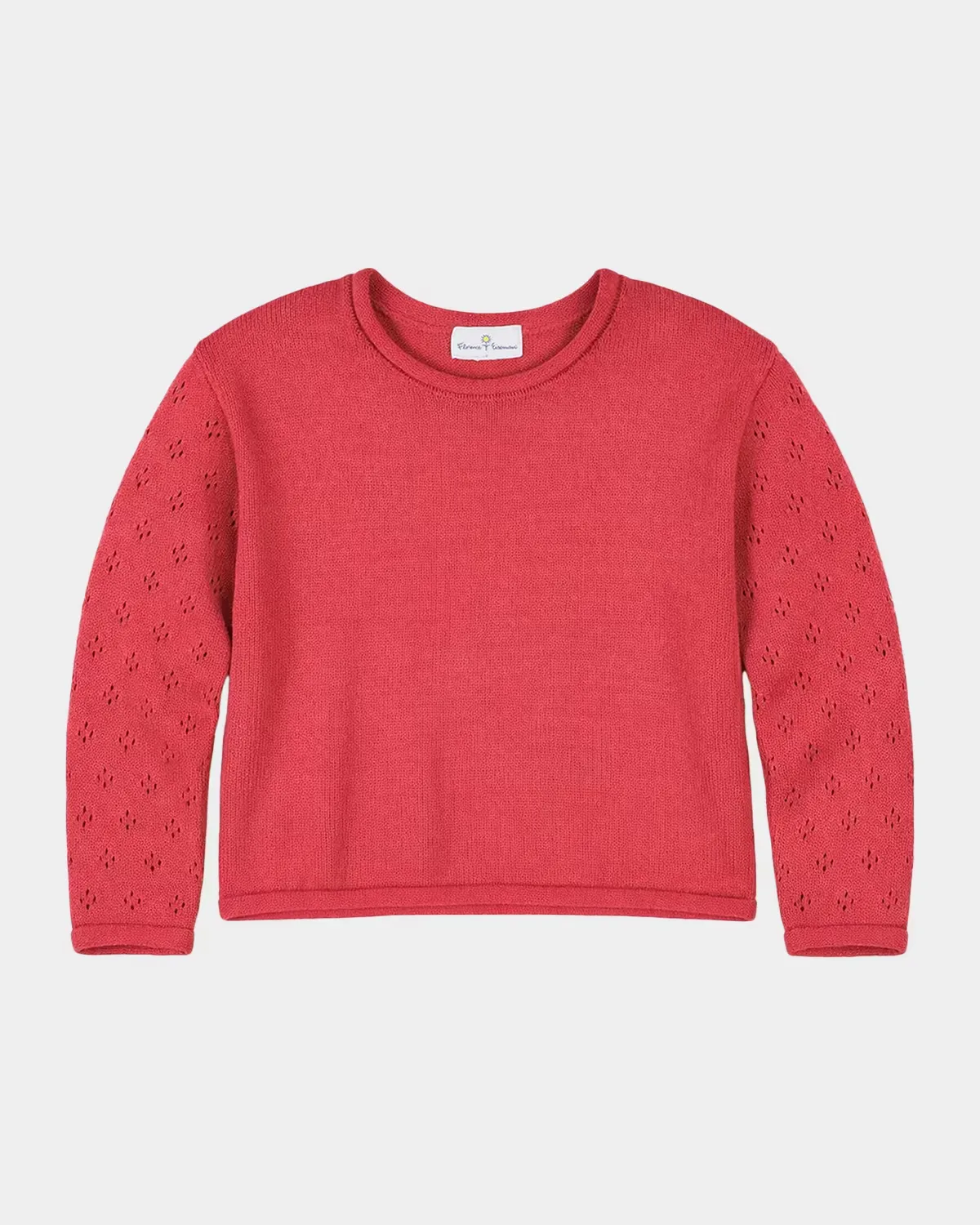 Textured-Sleeve Cotton Sweater by Florence Eiseman