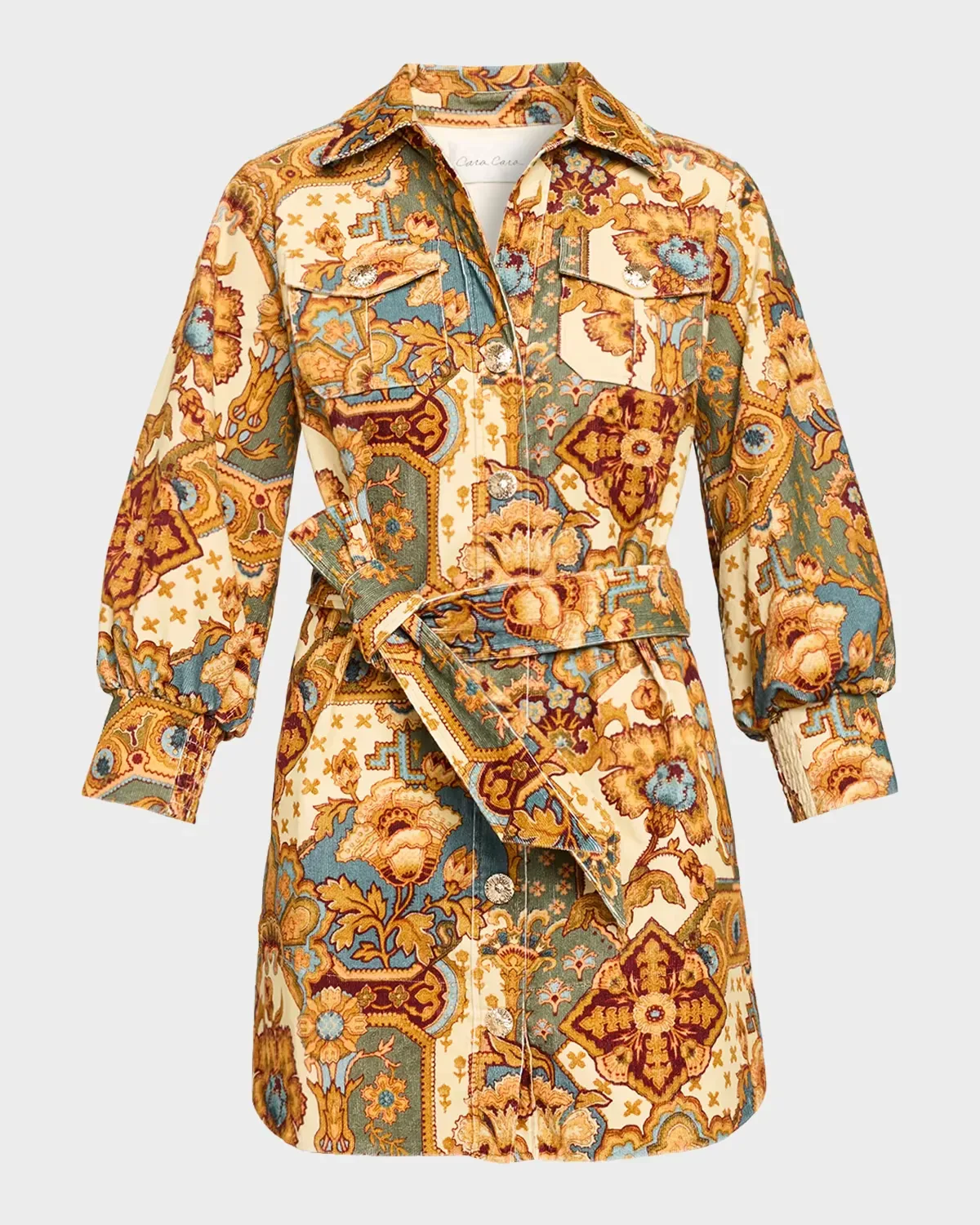 Villena Paisley Mini Shirtdress by Cara Cara