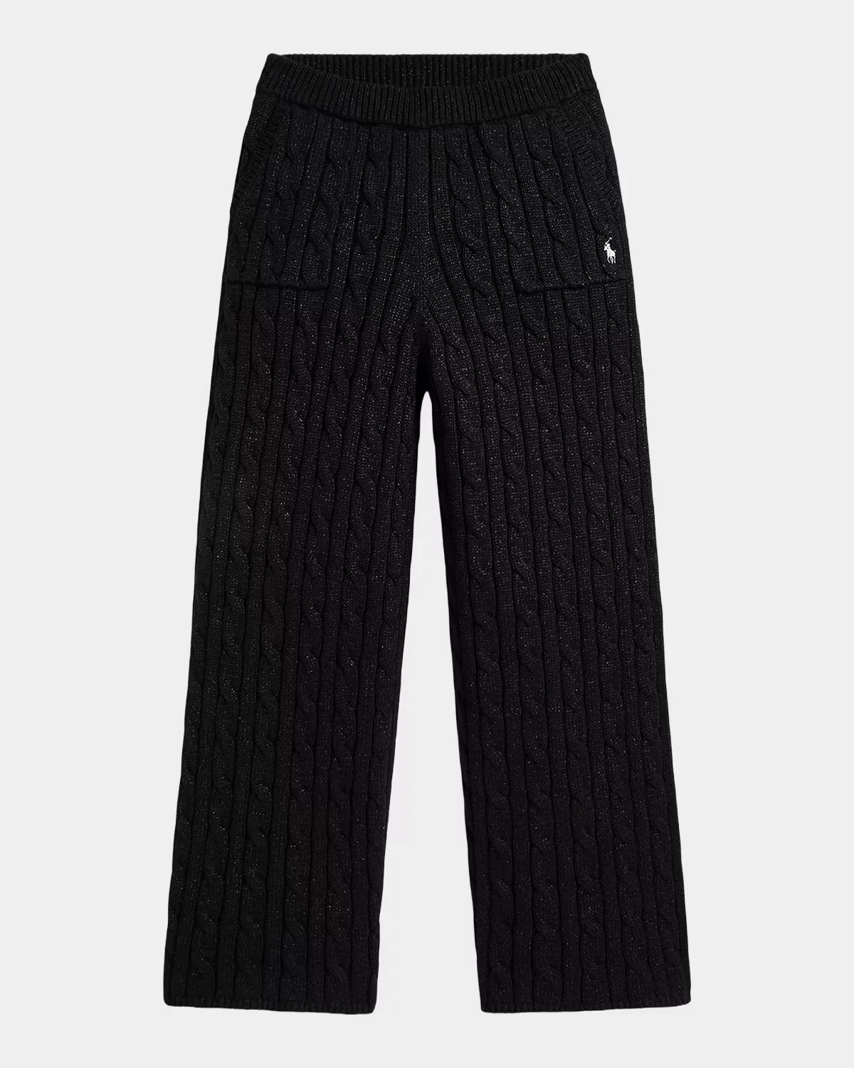 Metallic Cable-Knit Cotton Sweater Pants by Ralph Lauren