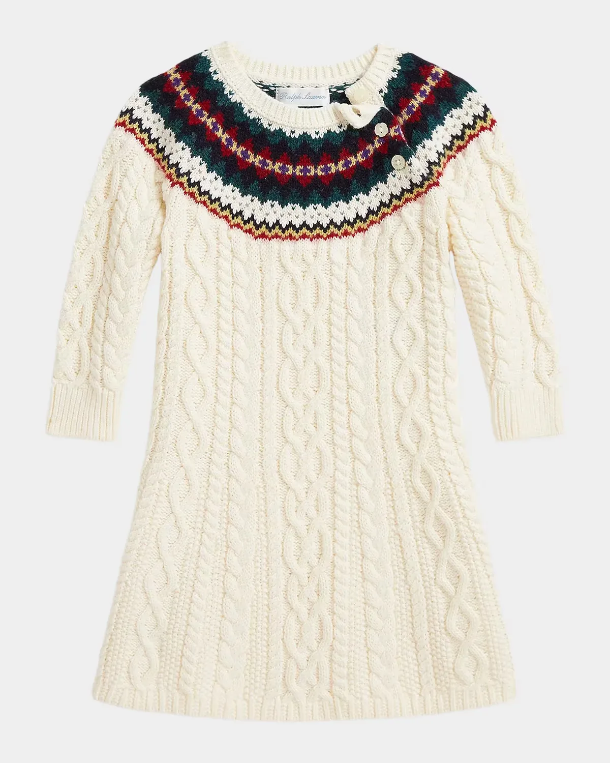 Fair Isle-Inspired Combed Cotton Dress by Ralph Lauren