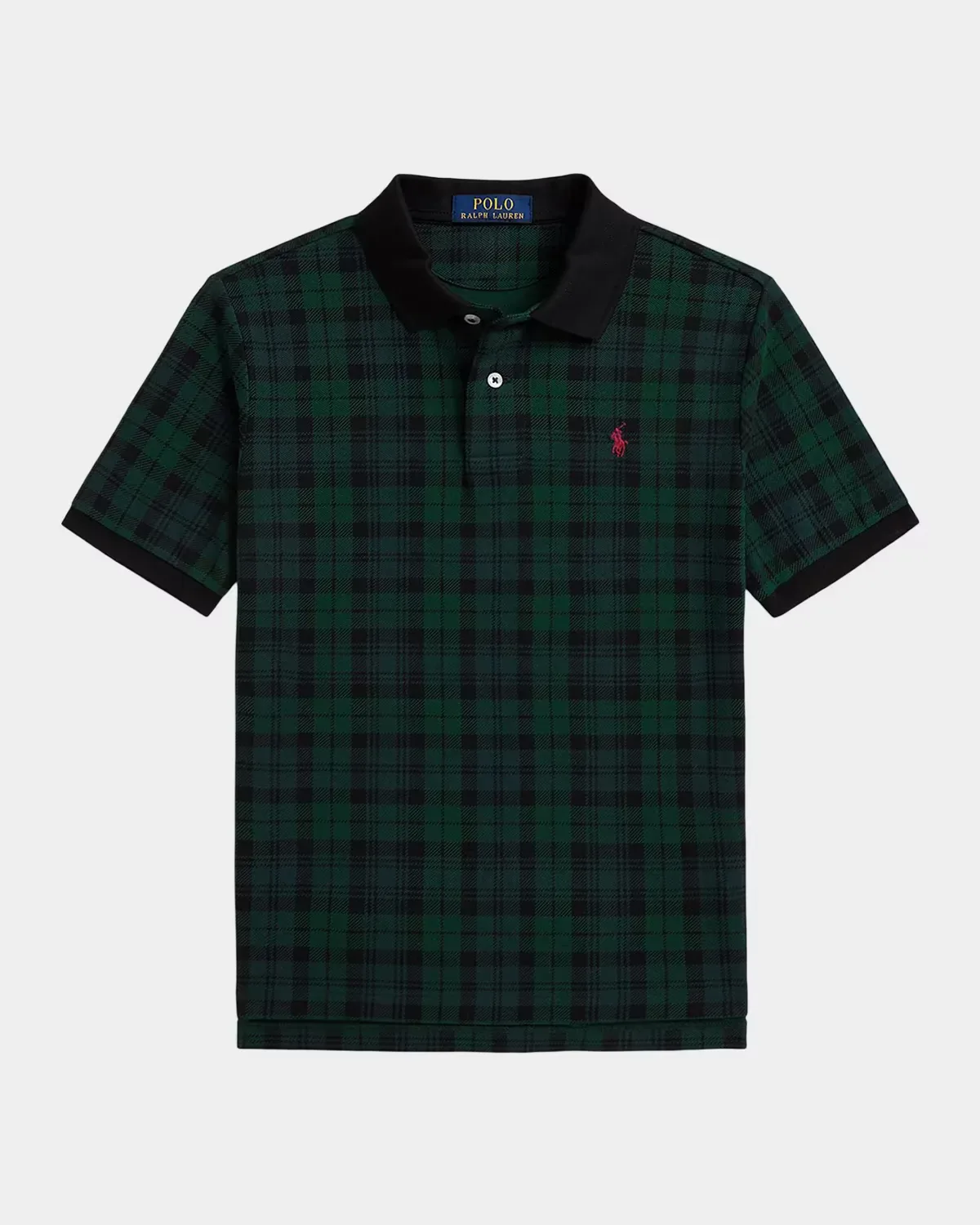 Plaid Cotton Mesh Polo Shirt by Ralph Lauren