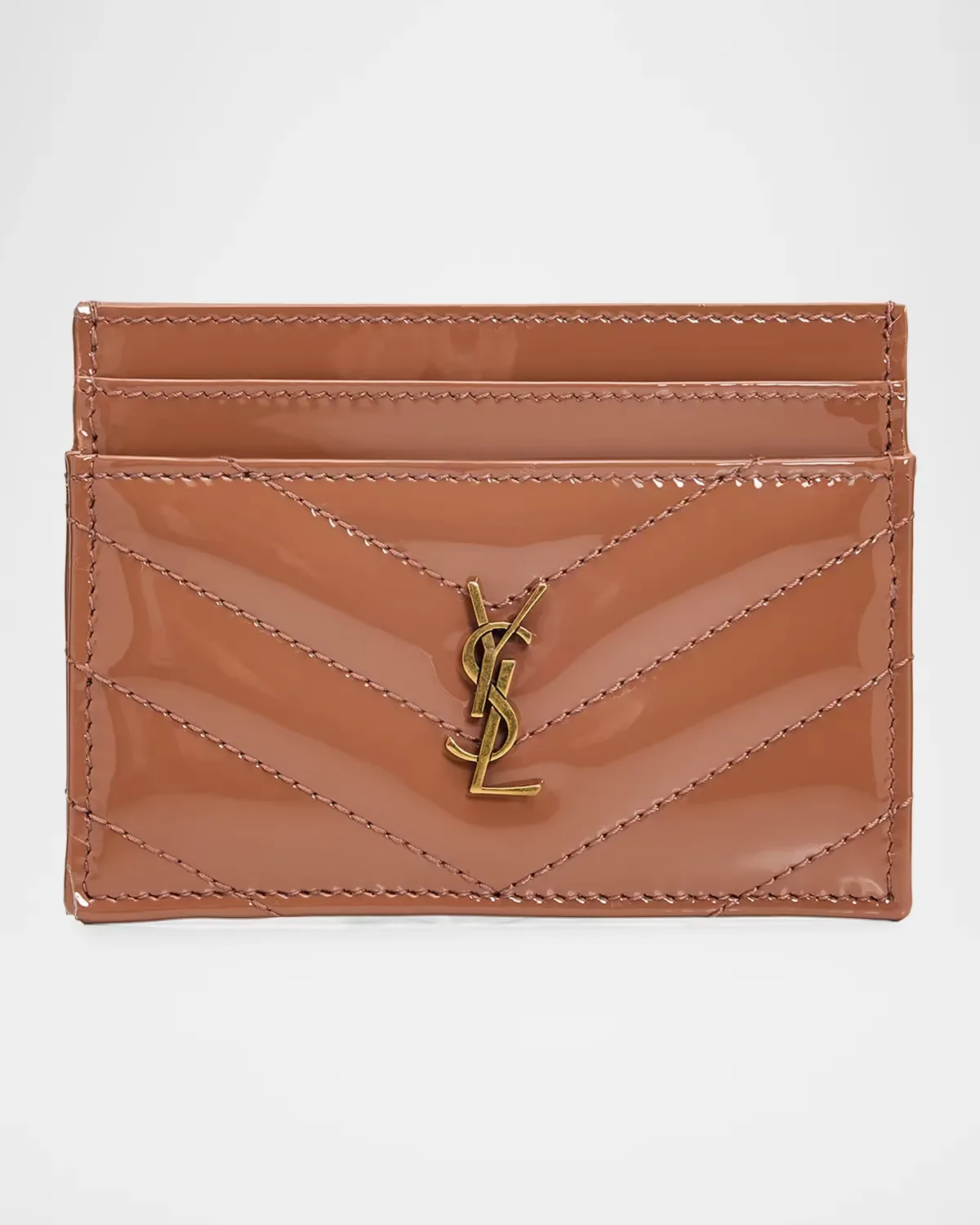 Cassandre Quilted Patent Leather Card Case by Saint Laurent