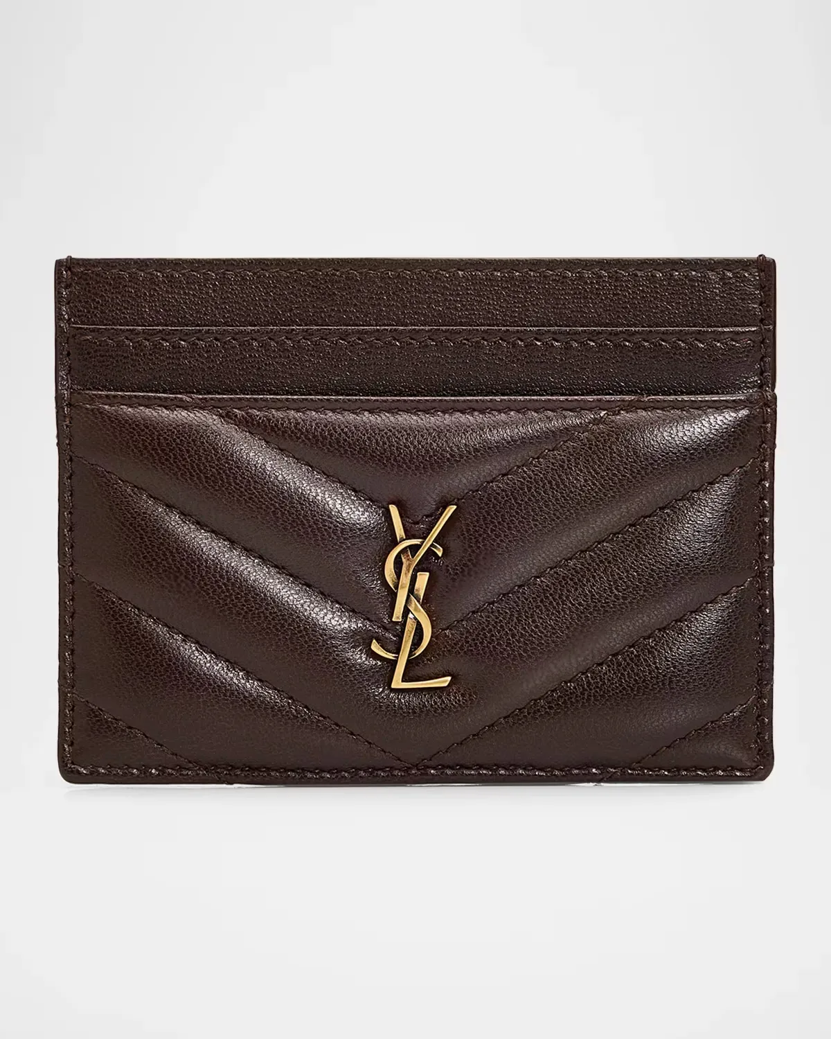 Cassandre Logo Quilted Leather Card Case by Saint Laurent