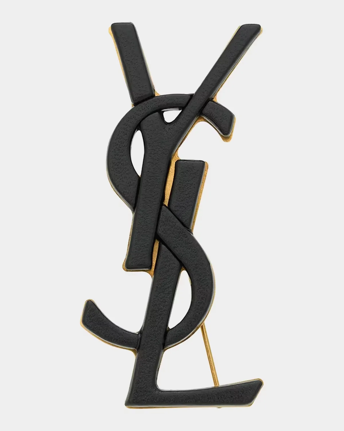 YSL Leather-Covered Brooch by Saint Laurent