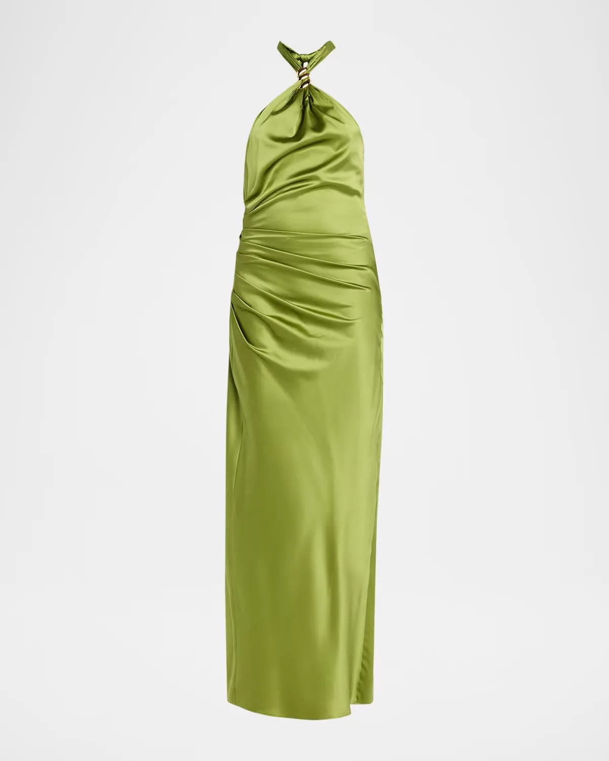 Izaren Silk-Satin Halter Maxi Dress