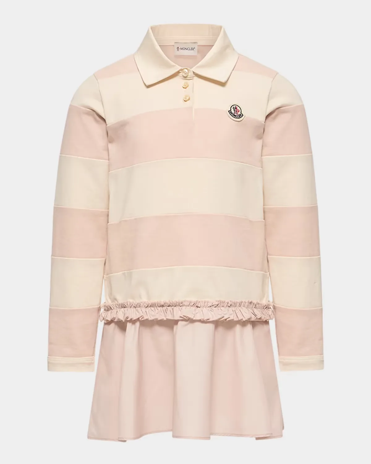 Striped Jersey Polo Shirtdress by Moncler