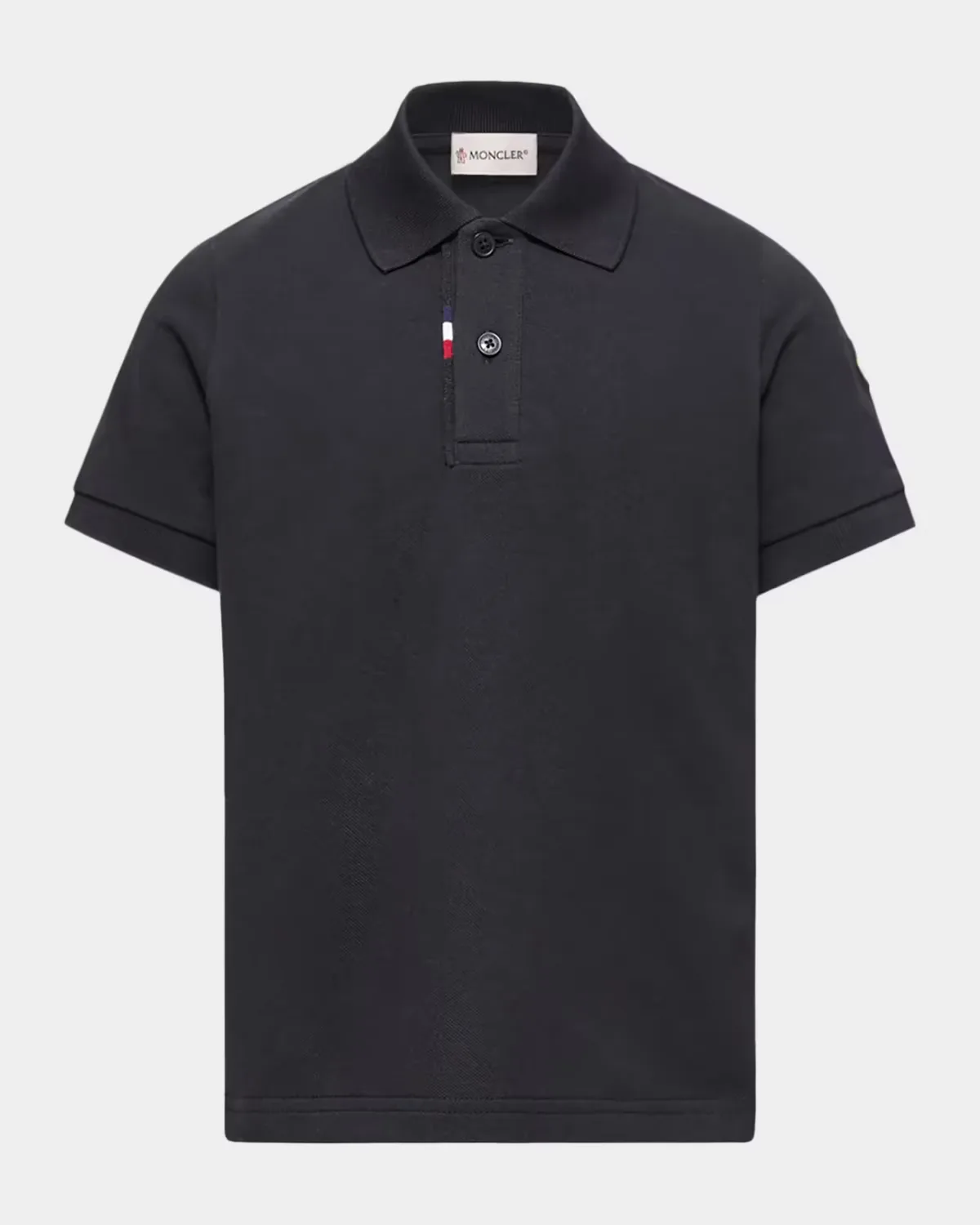 Tricolor-Trimmed Short-Sleeve Polo Shirt by Moncler