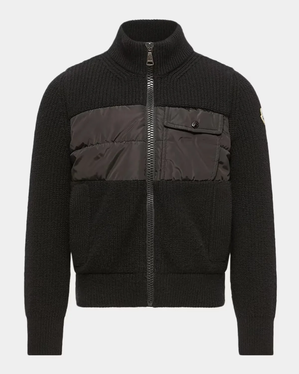 Wool & Cashmere Hybrid Zip-Up Cardigan by Moncler
