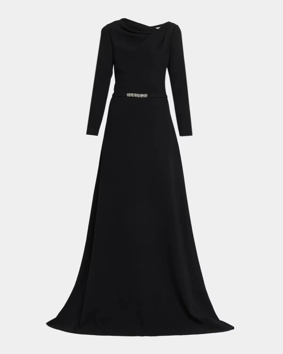 Draped A-Line Crepe Gown by Teri Jon