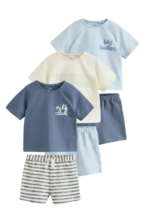 6-Pack Slogan Graphic T-Shirts & Assorted Shorts Set by NEXT