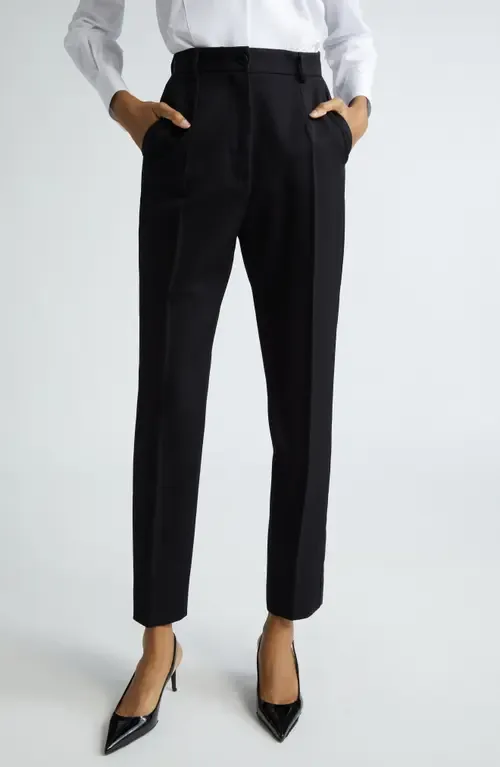 Wool Blend Gabardine Cigarette Pants by Dolce&Gabbana