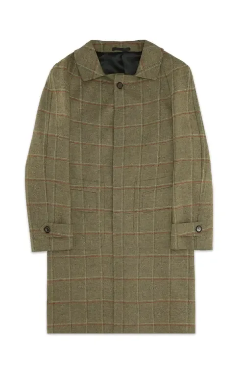 Classic Plaid Wool Coat by Fortela