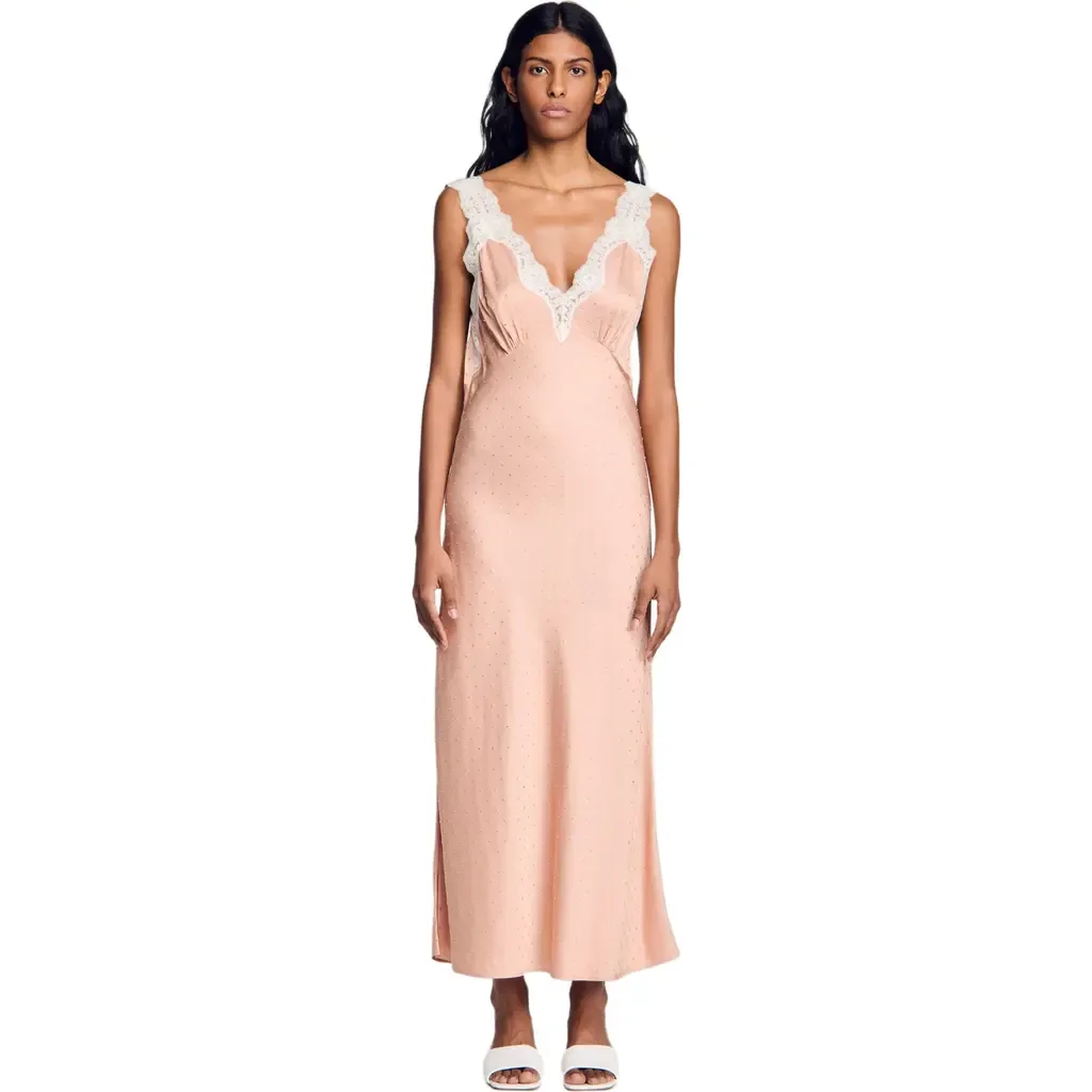 Rhinestone Lingerie-Style Dress by SANDRO