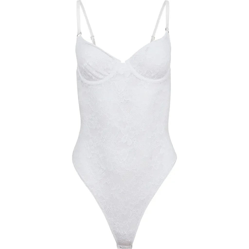 Le Stretch Lace Bodysuit by Fleur Du Mal