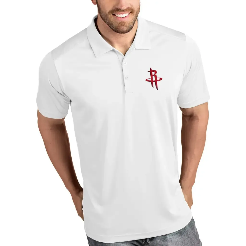 Antigua White Houston Rockets Tribute Polo by ANTIGUA