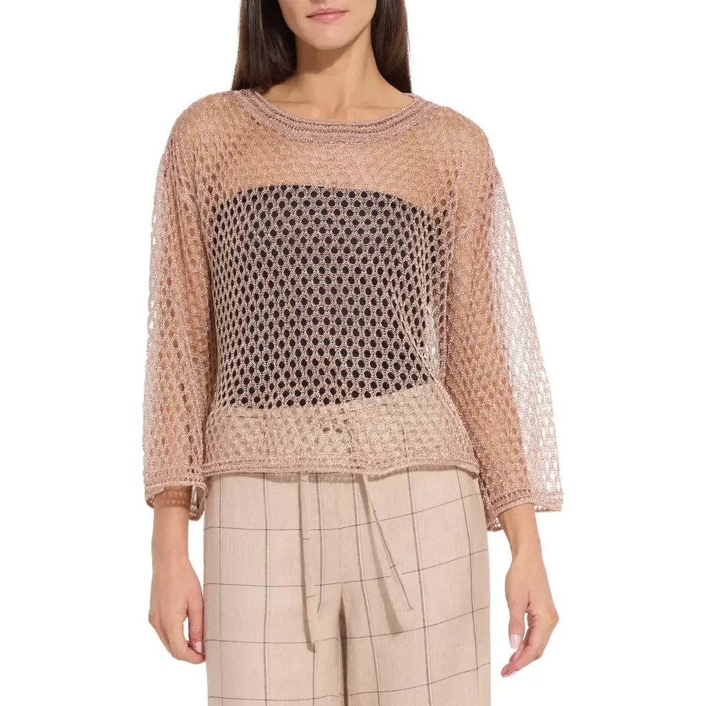 Lettie Metallic Mesh Sweater by Lysse