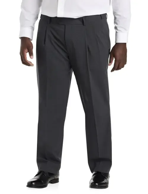 Perfect Fit Waist-Relaxer Pleated Suit Pants by Oak Hill by DXL