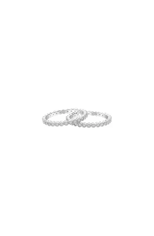 Sterling Silver Celeste Tennis Ring Set Dainty Sparkle Trendy by Bearfruit Jewelry