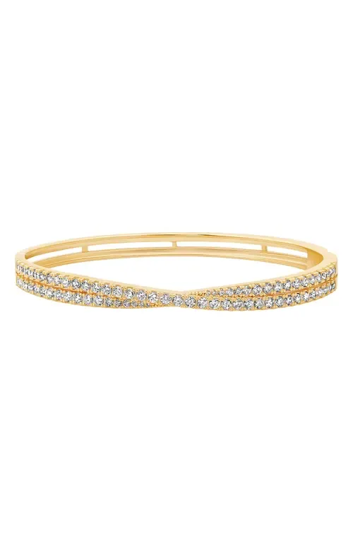 Luminous Crossed Cubic Zirconia Bangle
