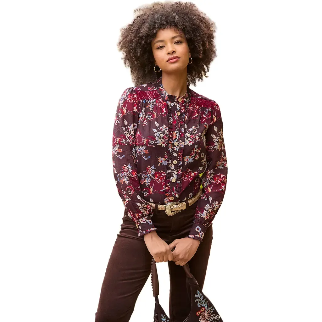 Sheer Button Front Blouse by Joe Browns