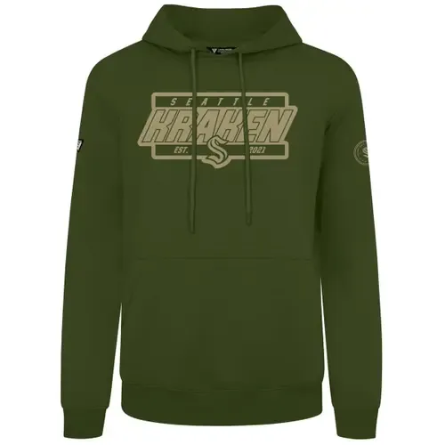 Levelwear Olive Seattle Kraken Podium Pullover Hoodie by LEVELWEAR