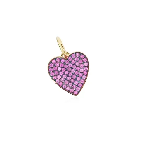 Pave Heart Charm by The Lovery Fine Jewelry