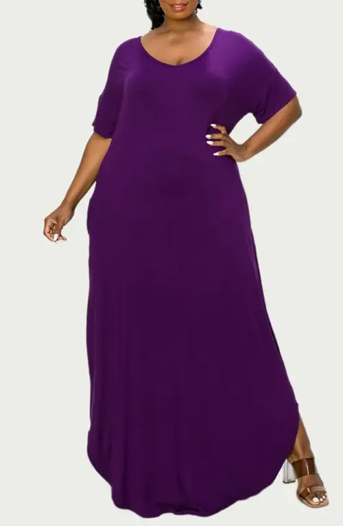 Short Sleeve Jersey Maxi Dress by L I V D