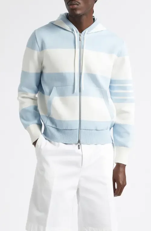 Hector Rugby Stripe Jacquard Zip Hoodie by Thom Browne