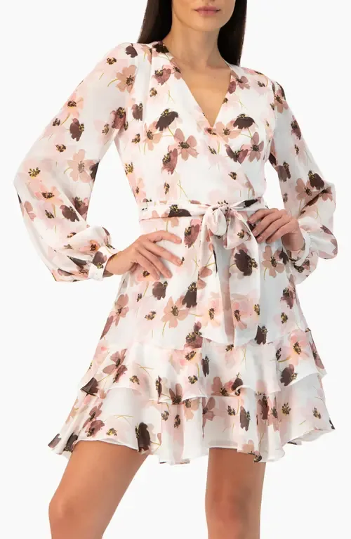 Ruffled Skirt Short Floral Print Dress by IVONNE