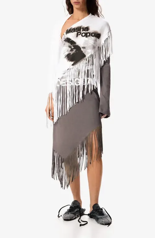 Desigual x Masha Popova Long Sleeve Asymmetric Dress by Desigual