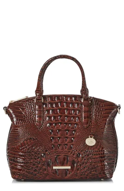 Duxbury Croc Embossed Leather Satchel by Brahmin