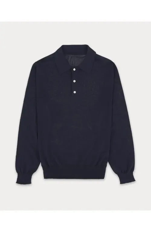 Bennet Long Sleeve Cotton Polo by Fortela